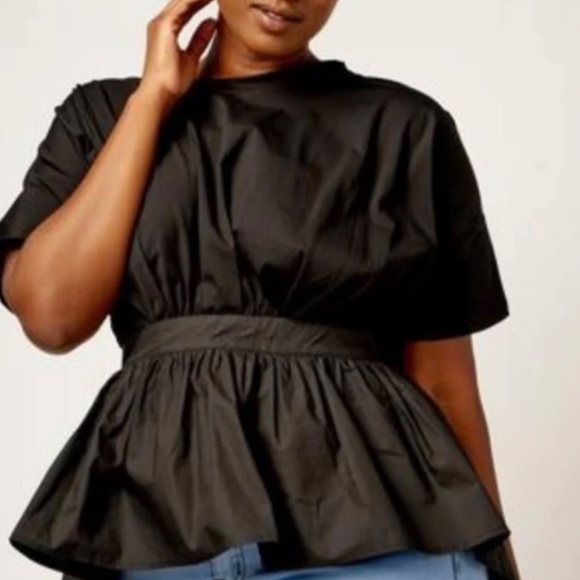 J. Brooks Boutique Open Back Peplum Top - Picture 2 of 2